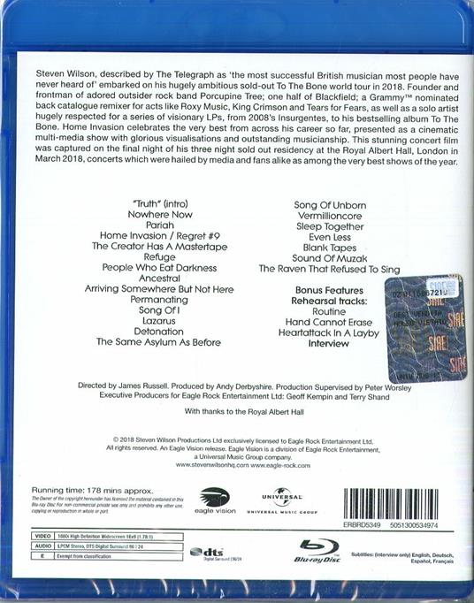 Home Invasion. In Concert (Blu-ray) - Blu-ray di Steven Wilson - 2