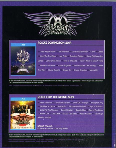 Rocks Donington 2014 - Rock for the Rising Sun (2 Blu-ray) - Blu-ray di Aerosmith - 2