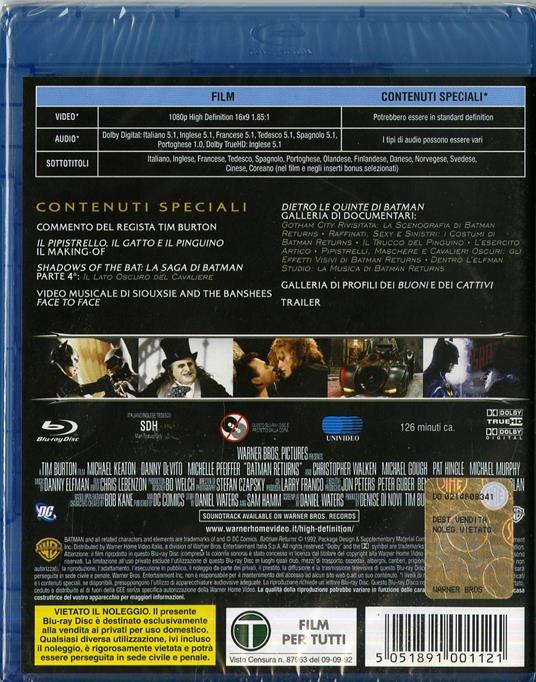 Batman. Il ritorno di Tim Burton - Blu-ray - 2
