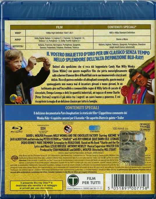 Willy Wonka e la fabbrica di cioccolato di Mel Stuart - Blu-ray - 2