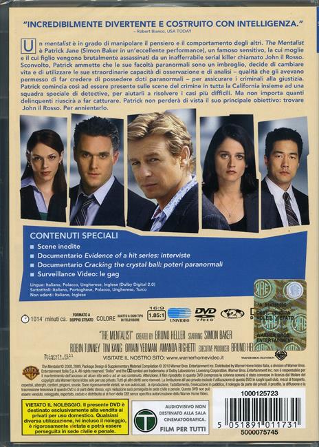 The Mentalist. Stagione 1 (6 DVD) di David Nutter,David Barrett,Chris Long,Matt Earl Beesley - DVD - 2