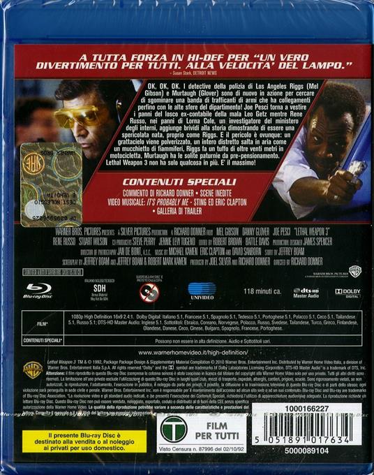 Arma letale 3 di Richard Donner - Blu-ray - 2