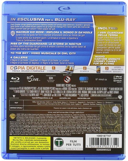 Il regno di Ga'Hoole. La leggenda dei guardiani di Zack Snyder - Blu-ray - 2