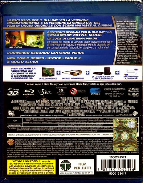 Lanterna Verde 3D (Blu-ray + Blu-ray 3D) di Martin Campbell - 2