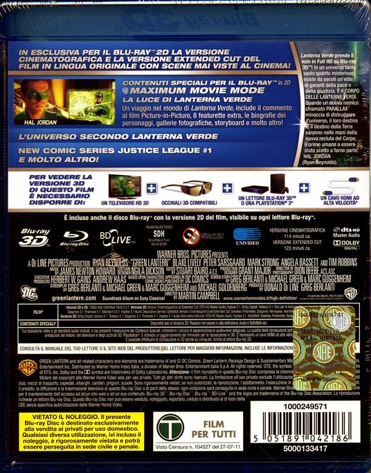 Lanterna Verde 3D (Blu-ray + Blu-ray 3D) di Martin Campbell - 2