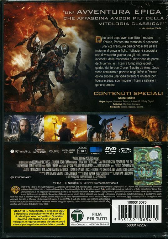 La furia dei Titani di Jonathan Liebesman - DVD - 2