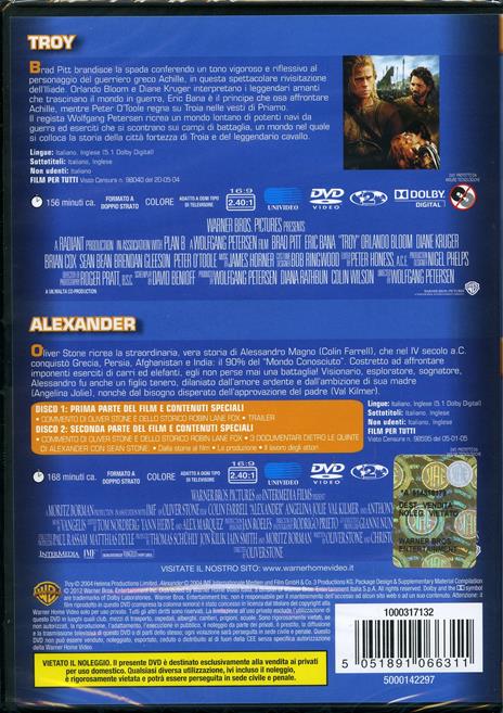 Alexander - Troy (3 DVD) di Wolfgang Petersen,Oliver Stone - 2
