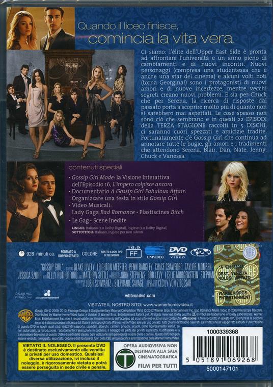 Gossip Girl. Stagione 3 (5 DVD) di J. Miller Tobin,Norman Buckley,Jean de Segonzac - DVD - 2