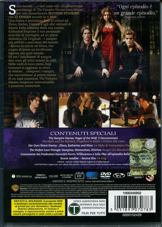The Vampire Diaries. Stagione 2. Serie TV ita (5 DVD) di J. Miller Tobin,John Dahl,Patrick R. Norris,Rob Hardy - DVD - 2