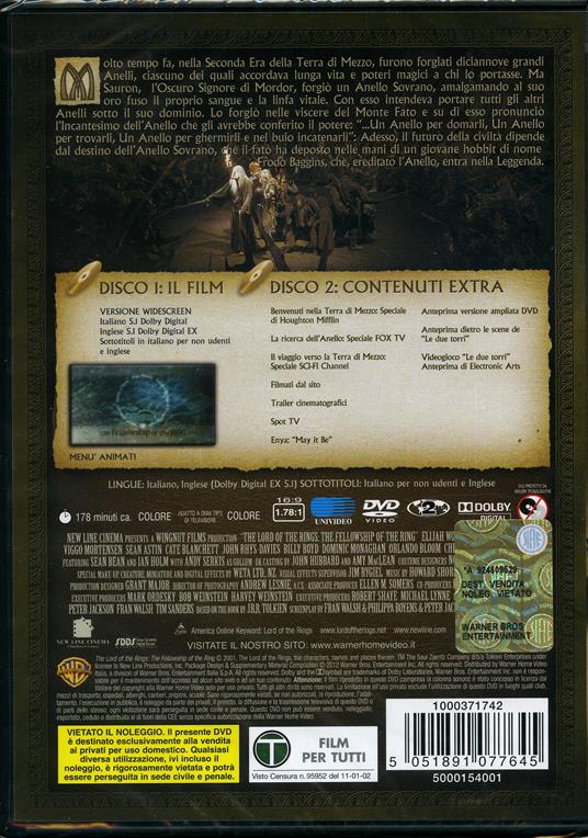 Signore degli anelli. Trilogia (3 DVD) - DVD - Film di Peter Jackson  Fantasy e fantascienza