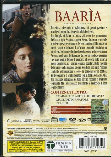 Baarìa di Giuseppe Tornatore - DVD - 2