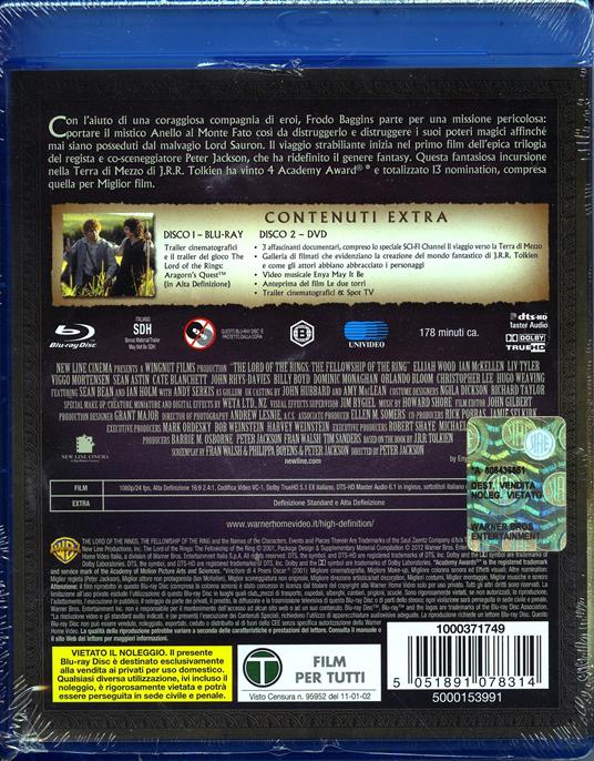 Il Signore degli anelli. La compagnia dell'anello di Peter Jackson - Blu-ray - 2