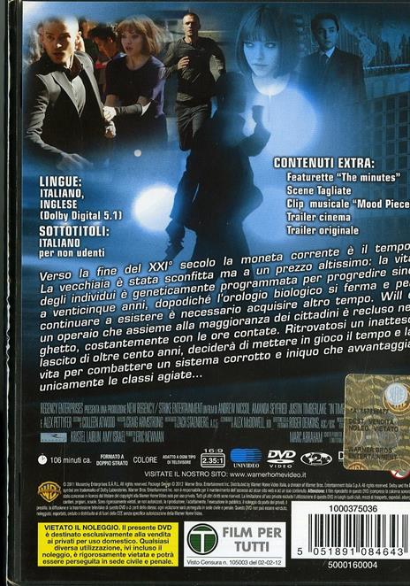 In Time di Andrew Niccol - DVD - 2