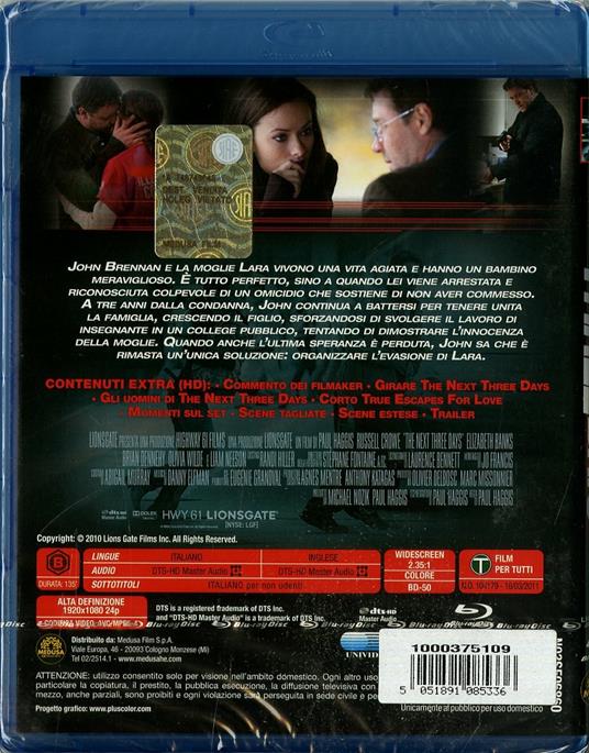 The Next Three Days di Paul Haggis - Blu-ray - 2