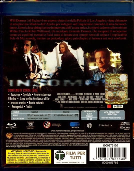 Insomnia di Christopher Nolan - Blu-ray - 2