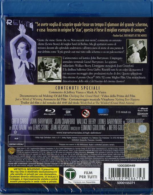 Grand Hotel di Edmund Goulding - Blu-ray - 2