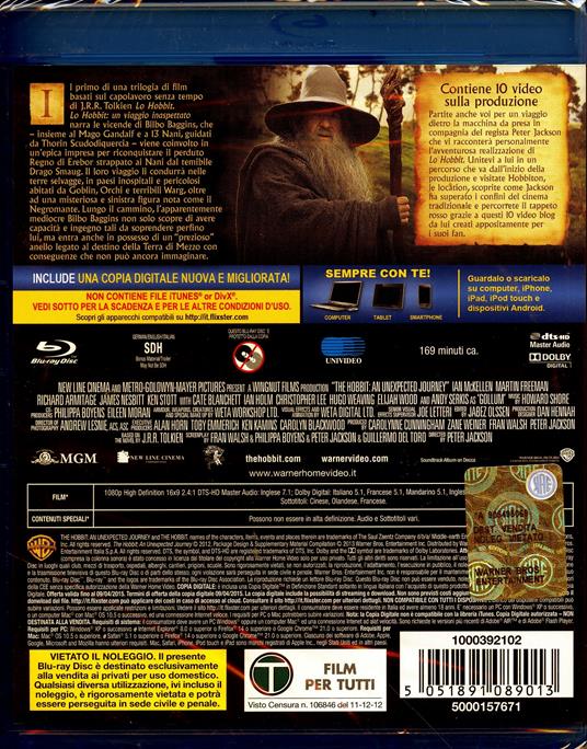 Lo Hobbit. Un viaggio inaspettato (2 Blu-ray) di Peter Jackson - Blu-ray - 2