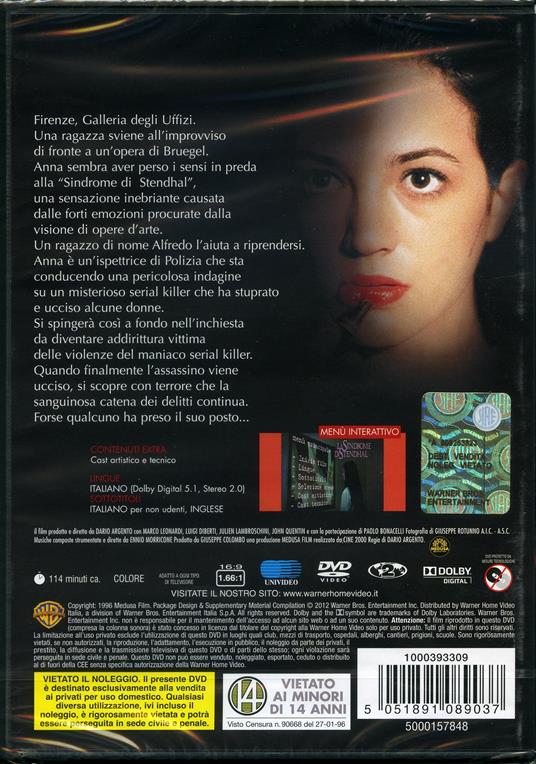 La sindrome di Stendhal di Dario Argento - DVD - 2