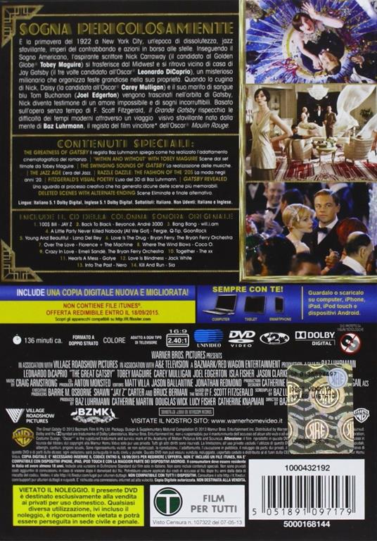 Il grande Gatsby di Baz Luhrmann - DVD - 2