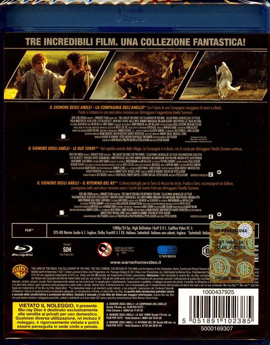 Signore degli anelli. La trilogia (3 Blu-ray) - Blu-ray - Film di Peter  Jackson Fantasy e fantascienza