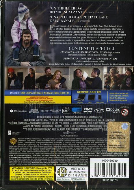 Prisoners di Denis Villeneuve - DVD - 2