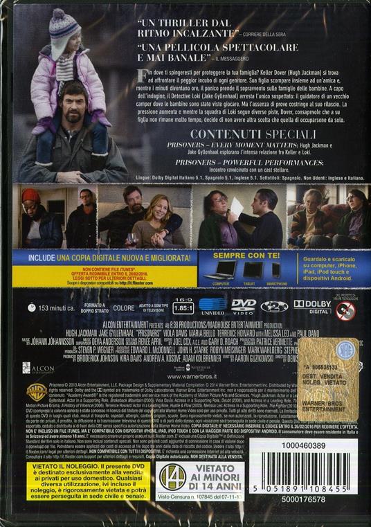 Prisoners di Denis Villeneuve - DVD - 2