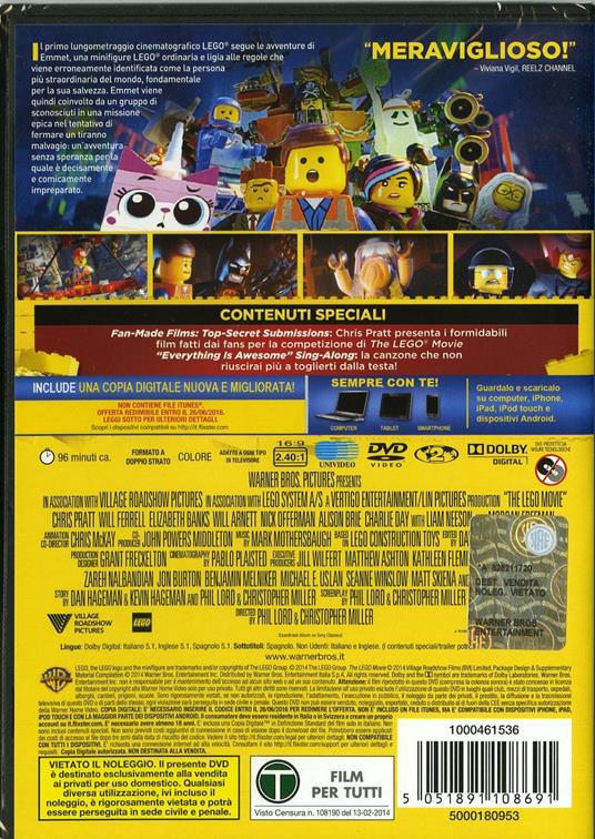 The Lego Movie di Phil Lord,Christopher Miller,Chris McKay - DVD - 2