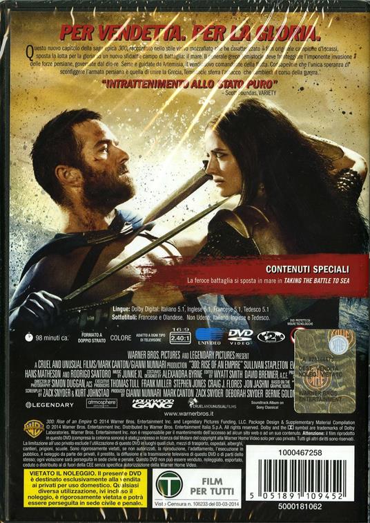 300. L'alba di un impero di Noam Murro - DVD - 2