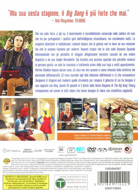 The Big Bang Theory. Stagione 6 (3 DVD) di Mark Cendrowski,Peter Chakos,Anthony Joseph Rich - DVD - 2