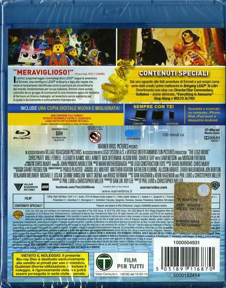 The Lego Movie di Phil Lord,Christopher Miller,Chris McKay - Blu-ray - 2