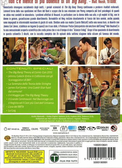 The Big Bang Theory. Stagione 7 (3 DVD) di Mark Cendrowski,Peter Chakos,Anthony Joseph Rich - DVD - 2