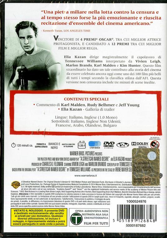 Un tram che si chiama desiderio di Elia Kazan - DVD - 2