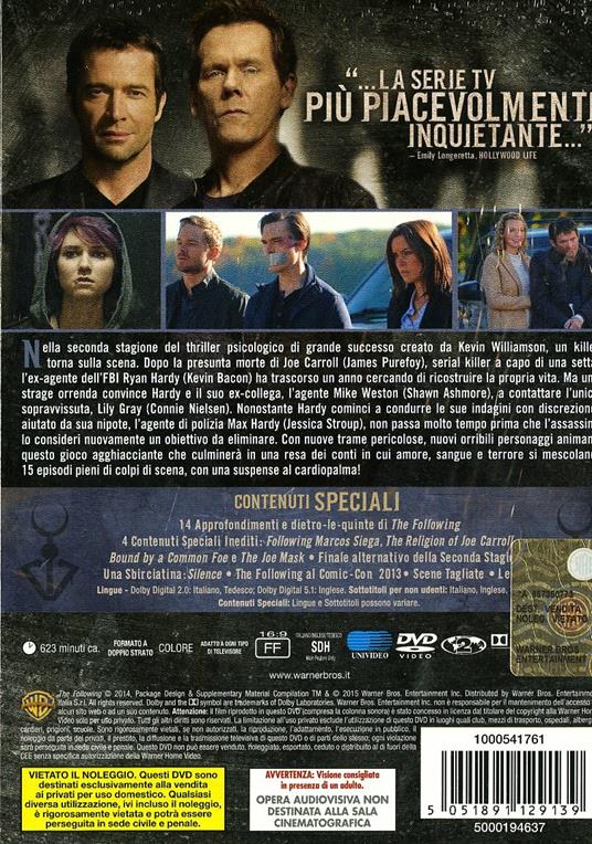 The Following. Stagione 2 (4 DVD) di Marcos Siega,Joshua Butler,Liz Friedlander - DVD - 2