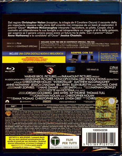 Interstellar di Christopher Nolan - Blu-ray - 2