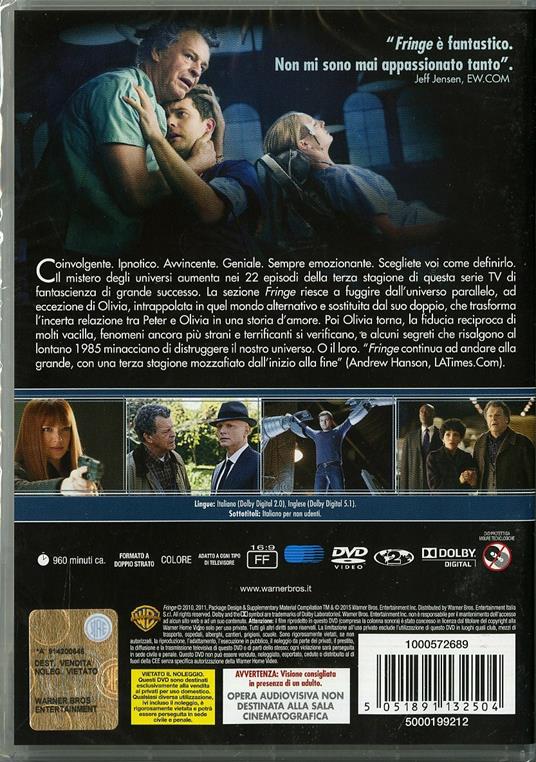 Fringe. Stagione 3 (6 DVD) di Fred Toye,Brad Anderson,Paul A. Edwards - DVD - 2