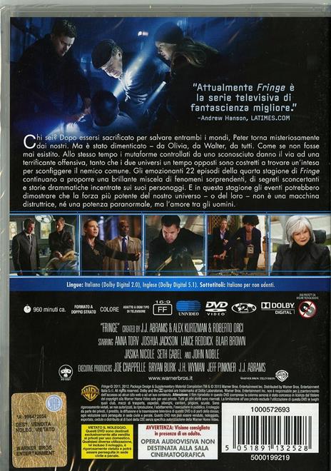 Fringe. Stagione 4 (6 DVD) di Fred Toye,Brad Anderson,Paul A. Edwards - DVD - 2