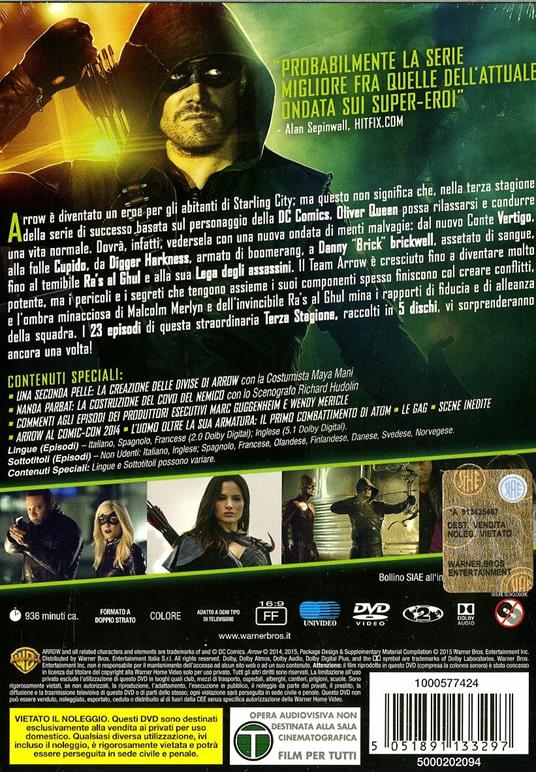 Arrow. Stagione 3. Serie TV ita (5 DVD) di John Behring,Michael Schultz,Guy Norman Bee - DVD - 2