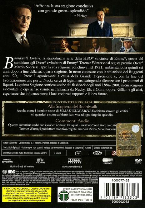 Boardwalk Empire. Stagione 5 (Serie TV ita) (3 DVD) di Alik Sakharov,Kari Skogland,Timothy Van Patten - DVD - 2