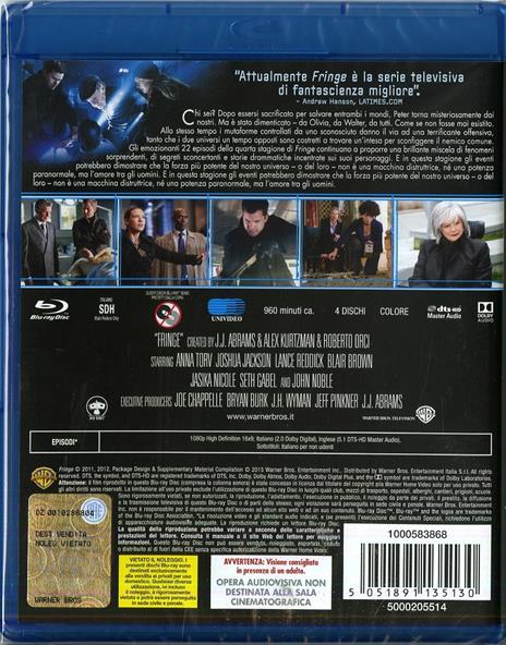 Fringe. Stagione 4 (4 Blu-ray) di Fred Toye,Brad Anderson,Paul A. Edwards - Blu-ray - 2
