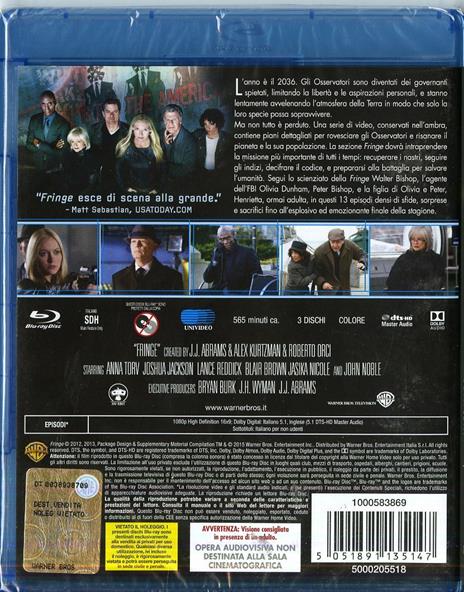 Fringe. Stagione 5 (3 Blu-ray) di Fred Toye,Brad Anderson,Paul A. Edwards - Blu-ray - 2