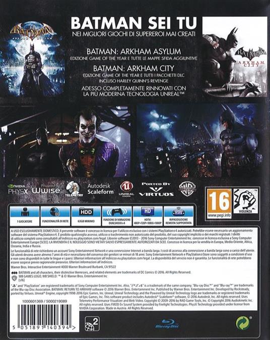 Batman: Return to Arkham - PS4 - gioco per PlayStation4 - Warner