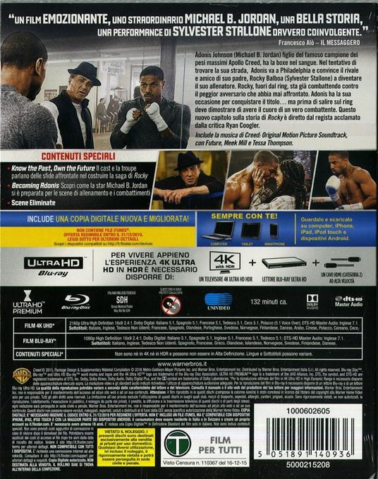 Creed. Nato per combattere (Blu-ray + Blu-ray 4K Ultra HD) di Ryan Coogler - 5