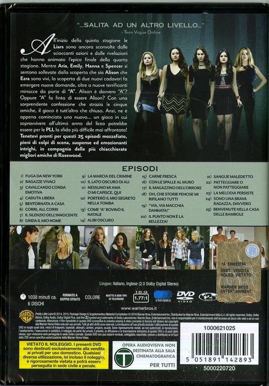 Pretty Little Liars. Stagione 5. Serie TV ita (6 DVD) di Norman Buckley,Ron Lagomarsino,Chad Lowe - DVD - 2