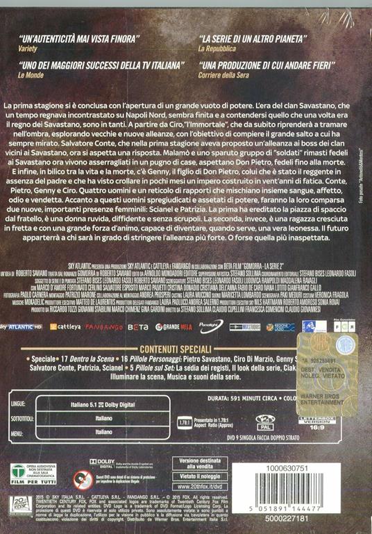 Gomorra. La serie. Stagione 2 (4 DVD) di Stefano Sollima,Francesca Comencini,Claudio Cupellini - DVD - 2