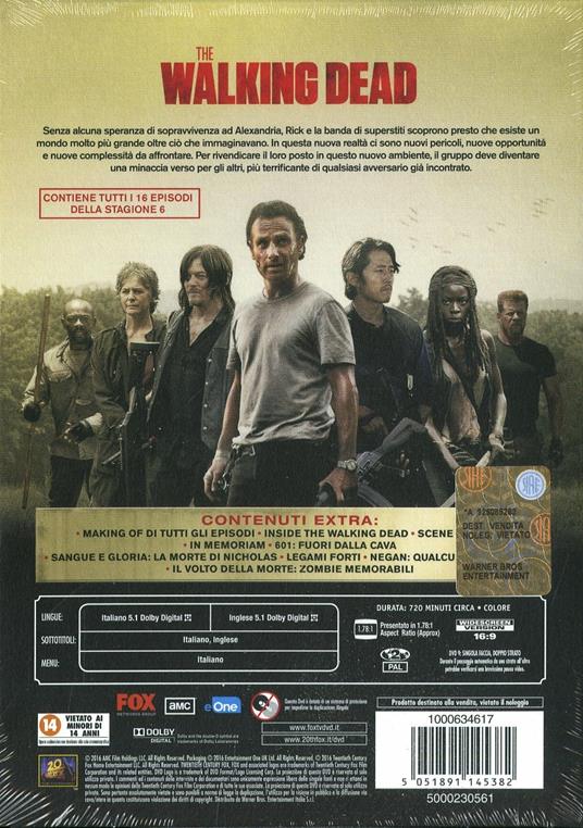 Walking Dead. Stagione 6. Serie TV ita (5 DVD) di Greg Nicotero,Jennifer Chambers Lynch,Michael Slovis,Stephen Williams,Avi Youabian - DVD - 2