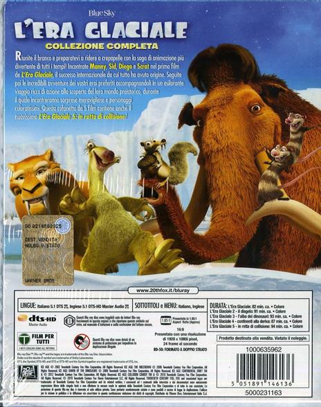 L' era glaciale 1 - 5 (5 Blu-ray) di Galen Tan Chu,Steve Martino,Carlos Saldanha,Mike Thurmeier,Chris Wedge - 2