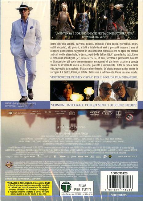 La grande bellezza (versione integrale) di Paolo Sorrentino - DVD - 2