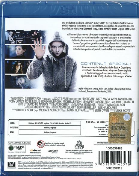 Morgan di Luke Scott - Blu-ray - 2