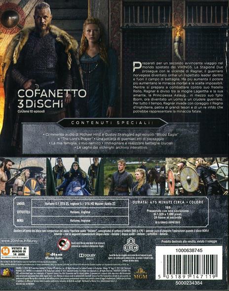 Vikings. Stagione 2. Serie TV ita (2 Blu-ray) di Ken Girotti,Ciaran Donnelly,Johan Renck - Blu-ray - 2