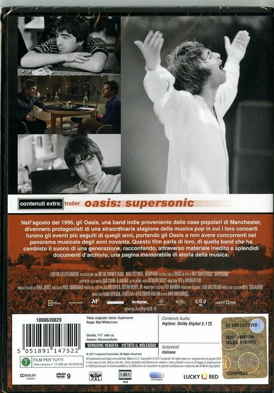 Oasis: Supersonic di Mat Whitecross - DVD - 2